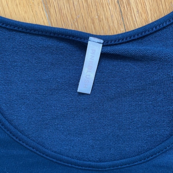 PinkBlush Solid Navy Blue Maternity Maxi Dress Size Small Long Sleeve - Picture 5 of 11